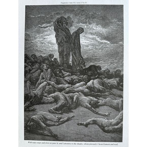 Gustav Dore, Dante and Pope Adrian V, Divine Comedy, Art Print, ~ 250803-WH 705 - Picture 4 of 4